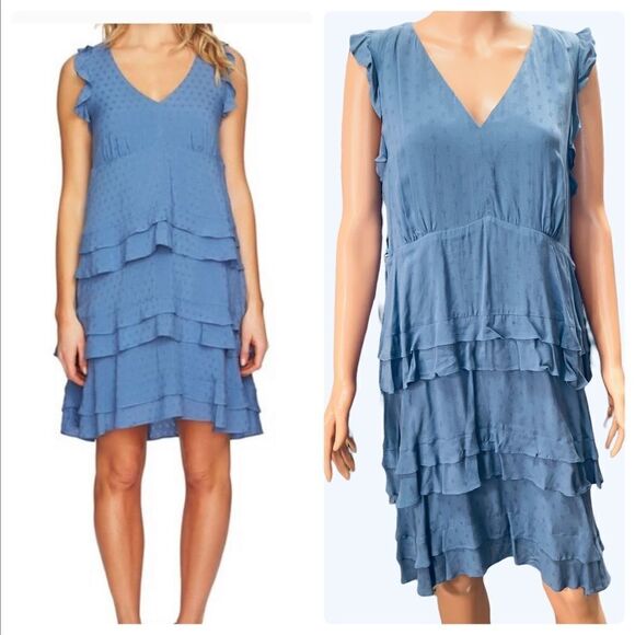 CeCe Ruffled Sleeveless Tiered Dress Size 14 - Picture 2 of 16